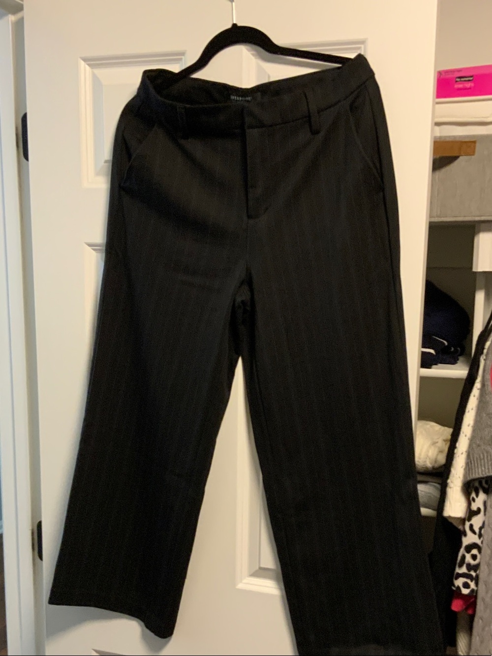 Liverpool Black Dress Slacks with Subtle Pinstriping
